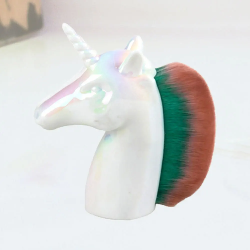 

1Pcs Brush Unicorn Shape Soft Bristles Makeup Tool for Powder Blush Foundation Women Daily Professional Use White