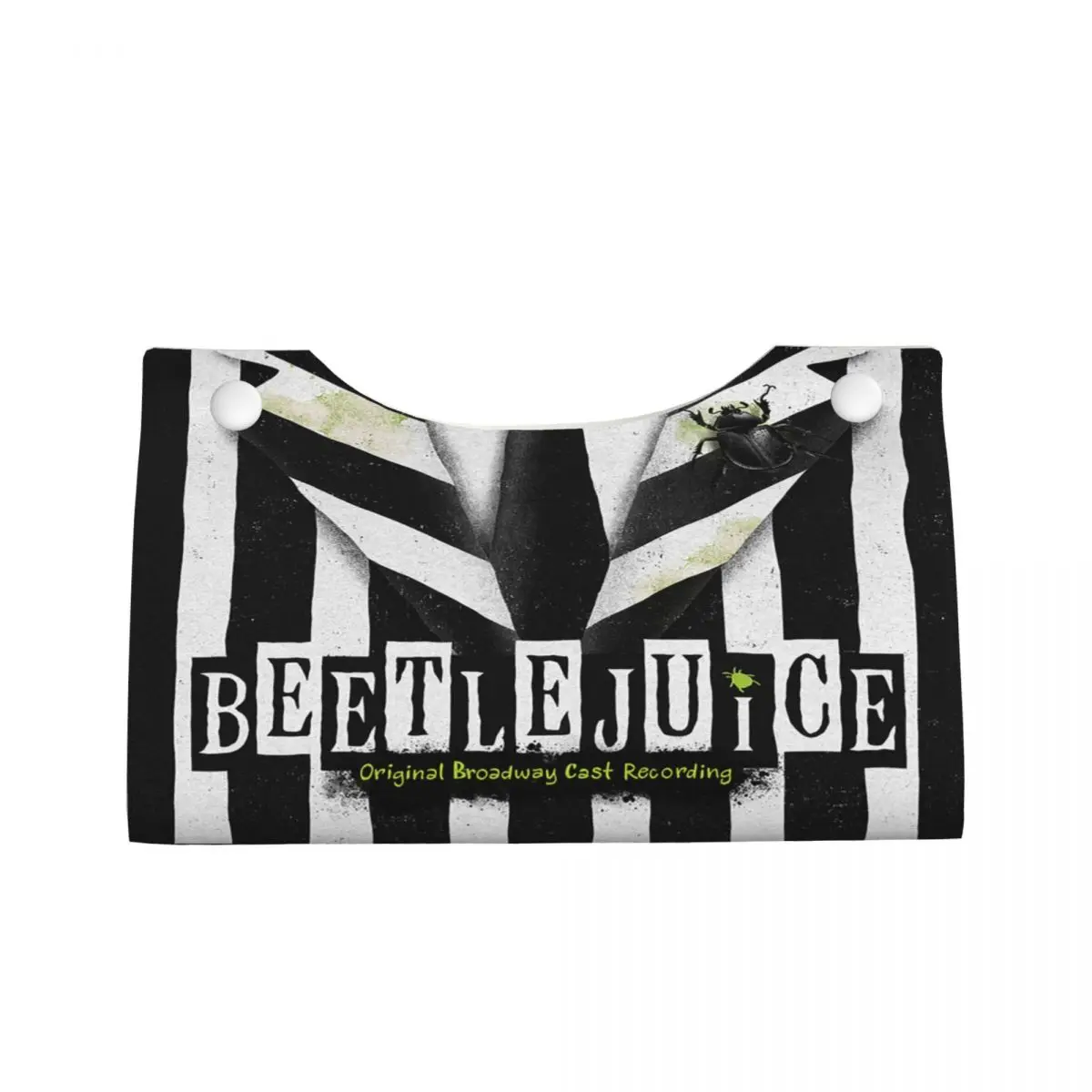 Custom Tim Burton Beetlejuices Tissue Box Cover PU Leather Rectangular Facial Tissues Holder for Office