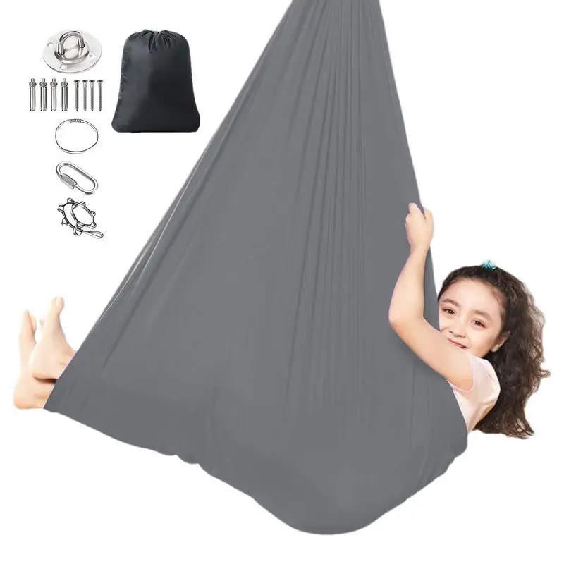 Kinder Hangmat Schommel Draagbare Schommel Hangmat Stoel Elastische Sensorische Camping Yoga Hangmat Schommel Voor Kinderen Volwassenen Indoor Outdoor Speelgoed