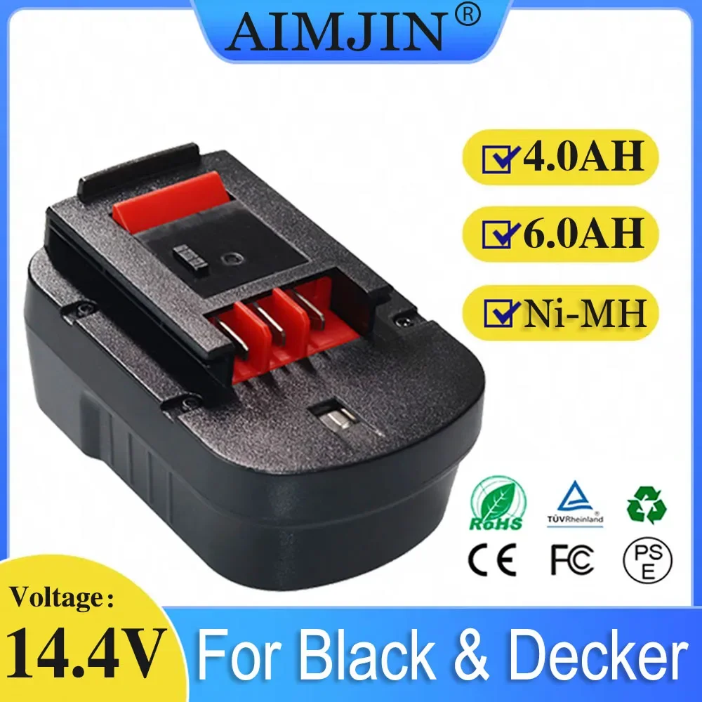 

For Black & Decker 14.4 V 4000/6000mAh Tool Battery, Compatible A18 A1718 A18NH HPB18 HPB18-OPE FS1800CS FS1800D FS180 FS18ID