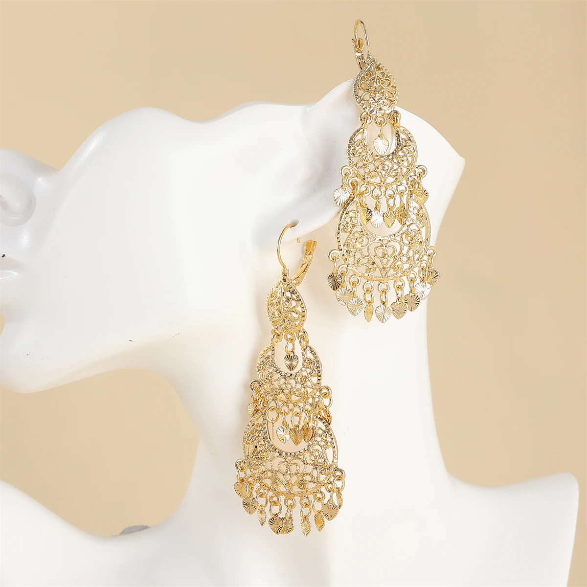 Ladies Birthday Party Wedding Gift Fashion Fringe Earrings Heart Pendant Luxury Accessories Exquisite Patterns Exquisite Texture