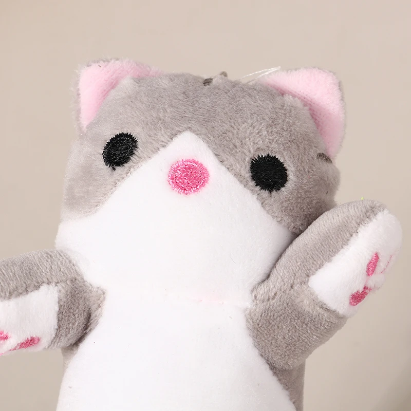 16CM New Long Cat peluche portachiavi Cute Cat Doll Bag Hanging Decoration Doll Scratching Machine Brithday Gifts For Girls