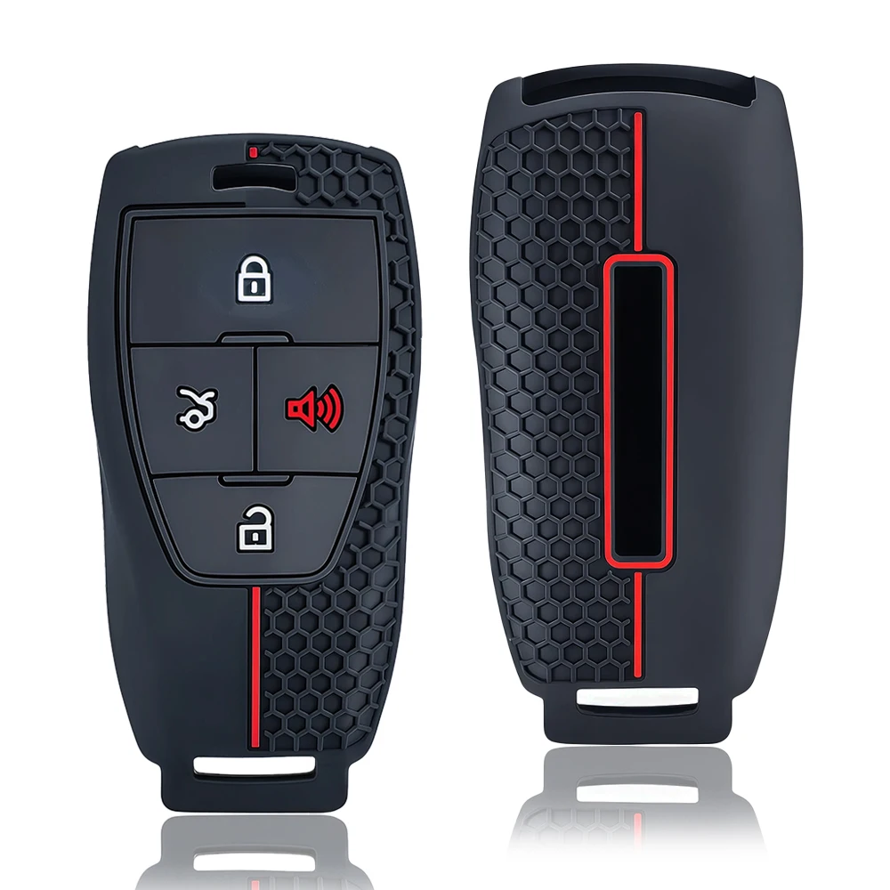 Silicone Car Key Fob Cover Case for BAIC X55 X35 X75 II Evo 5 Beijing BJ40 BJ80 U7 X7 4 Button Anti Scratch Key Holder