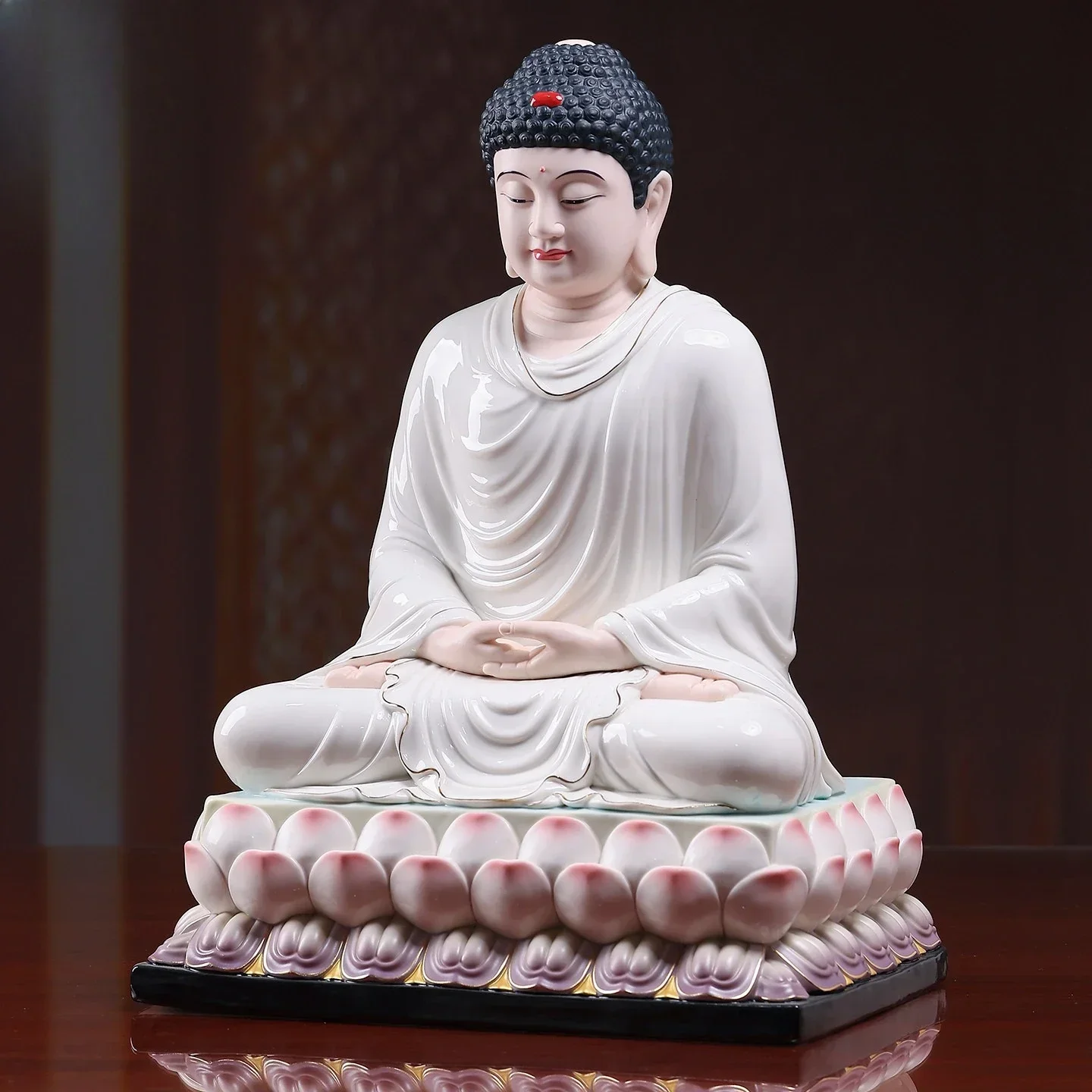 TQH-i7.7 Ceramics Sakyamuni Amitabha  Medicine Buddha Three Treasures Buddha Tathagata Buddha Home Offering