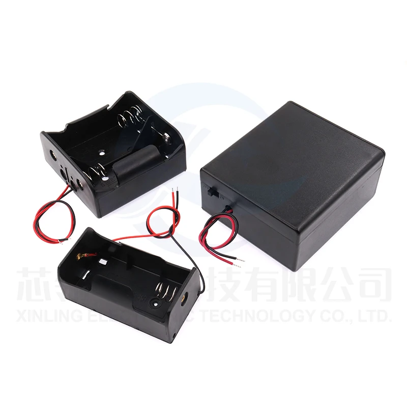 No. 1 battery box with cable and no cover, 1/2/3/4 sections, No. 1 large battery compartment with cover and switch in series