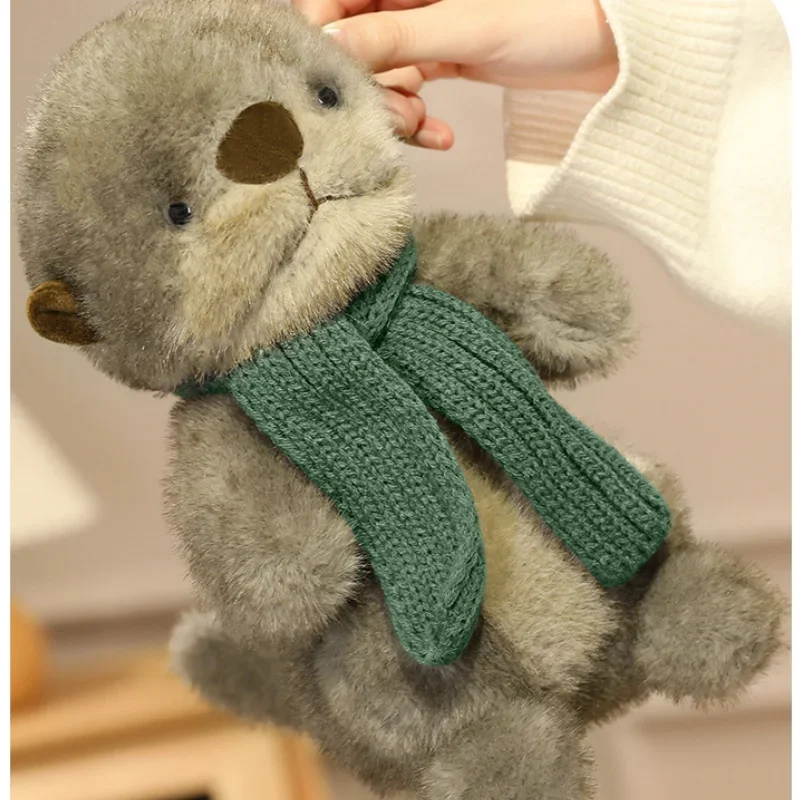 

26/40 см морская выдра плюшевая игрушка милая выдра с шарфом животные пушистая мягкая подушка детские игрушки для девочек рождественские подарки декор комнаты