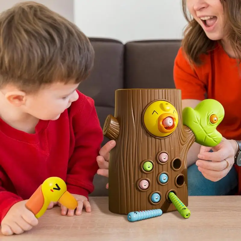 

Woodpecker Worm Toy Fine Motor Skills Sensory Learning Toys Woodpecker Feeding Game Engages Interest For Kids Aids In Fine Motor