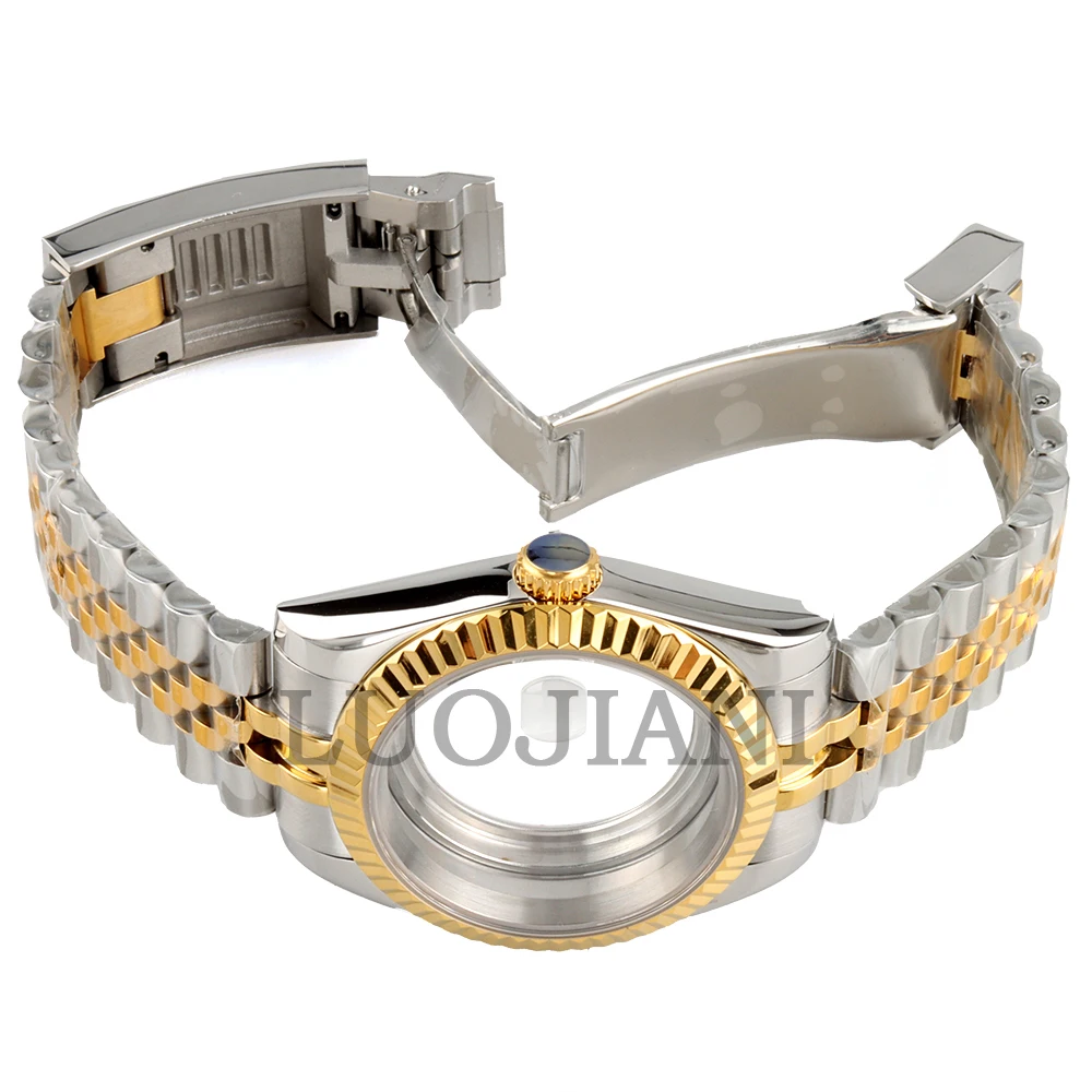 NH35 Watch Case 39/36mm Sapphire Glass For Seiko NH35 NH36 Movement Stainless Steel Jubilee Bracelet NH35 Datejust Watch Case