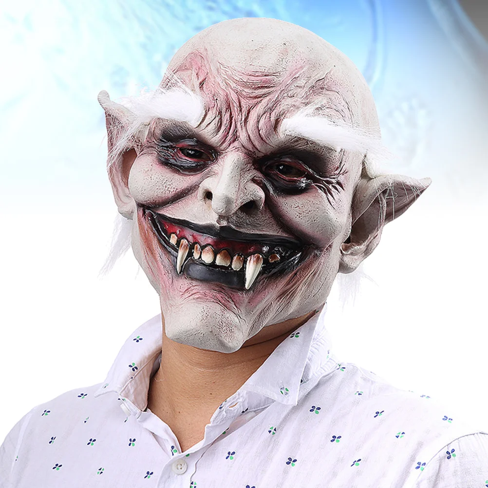 Halloween Cosplay Creepy Terrifying Toothy White Eyebrows Ghost