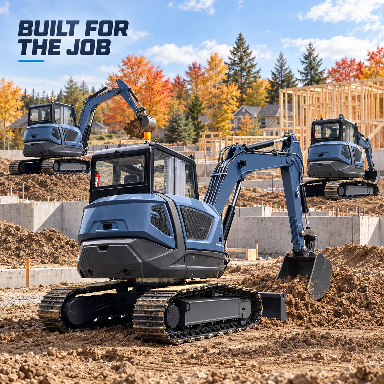 65 Compact Crawler Excavator Hydraulic Digger for Construction and Earthmoving Projects