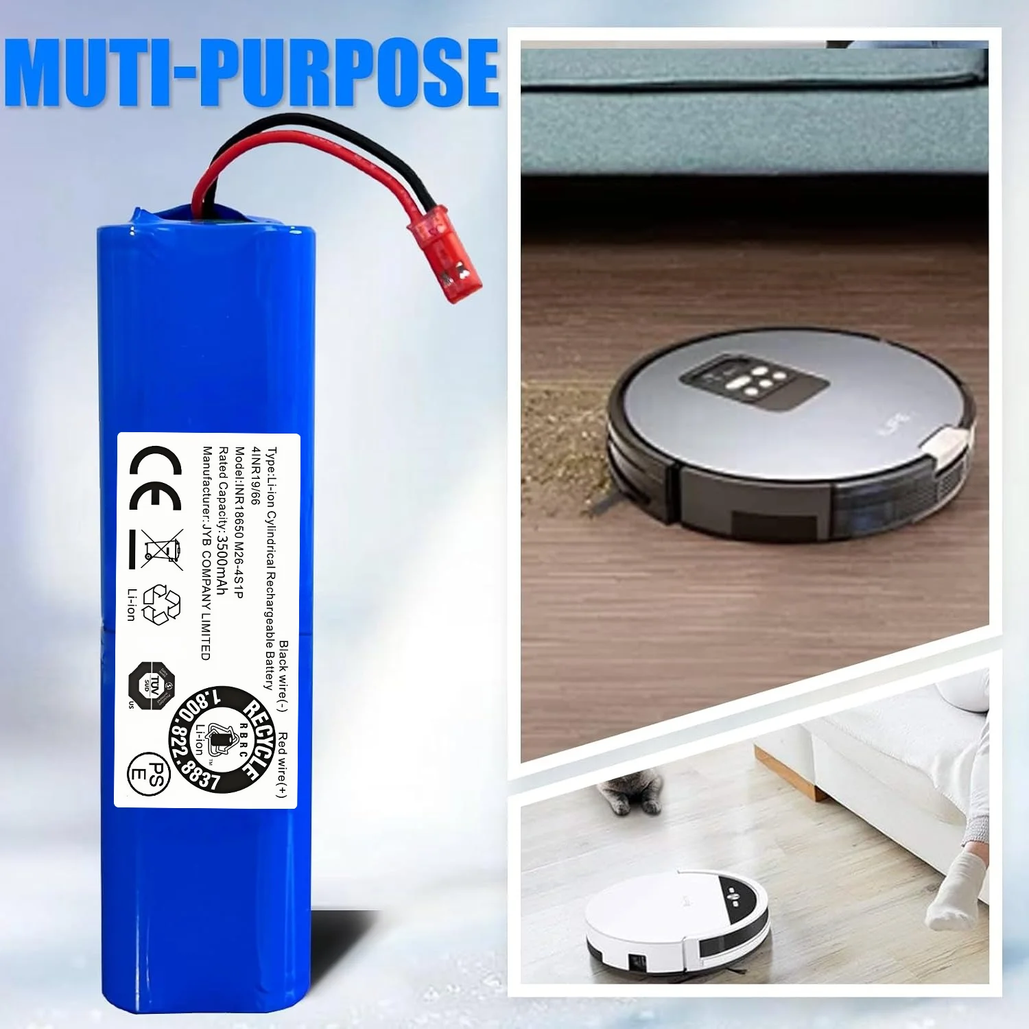 

For ILIFE V5 V5s V50 V3 DF45 DF43 plus v3s pro v5s pro Robot Vacuum Cleaner 14.8V 3500mAh Li-ion Battery.