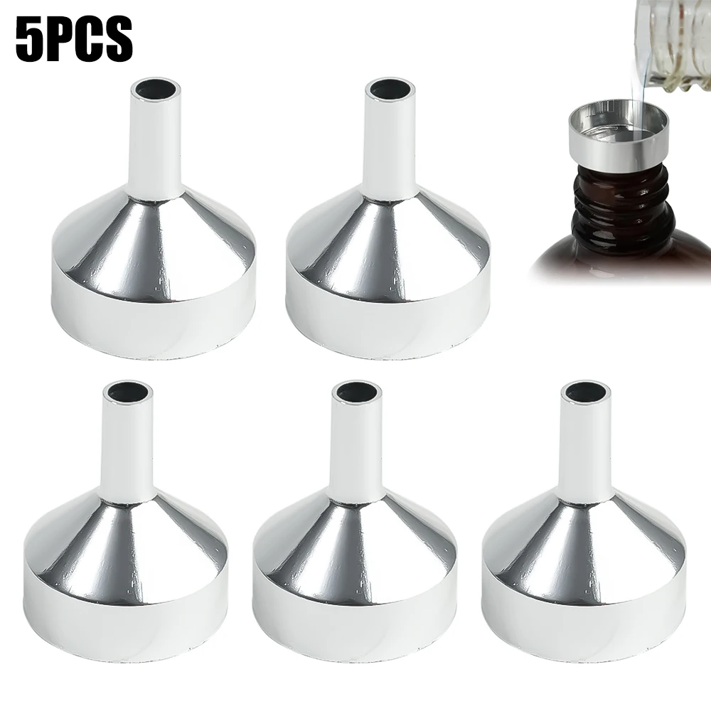 5pcs/lot  Mini Aluminum Funnels for Filling Small Bottles Transferring Liquid Refill Perfume Oil Essential Dispensing Tool