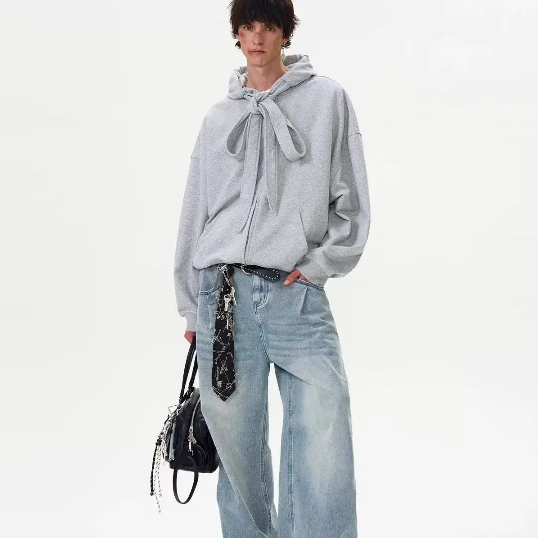 Solid Color Strap Design Women's Casual Hoodie Autumn New Street Style Unisex Sweatshirt Female Long Sleeved Pullover