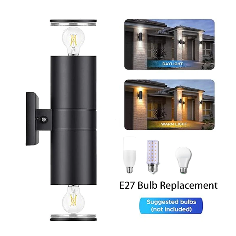 LED Wall Lamps E27 Bulb Replacement Wall Light Indoor wall Lighting Fixture for Corridor Bedroom Waterproof Outdoor Porch Lamps