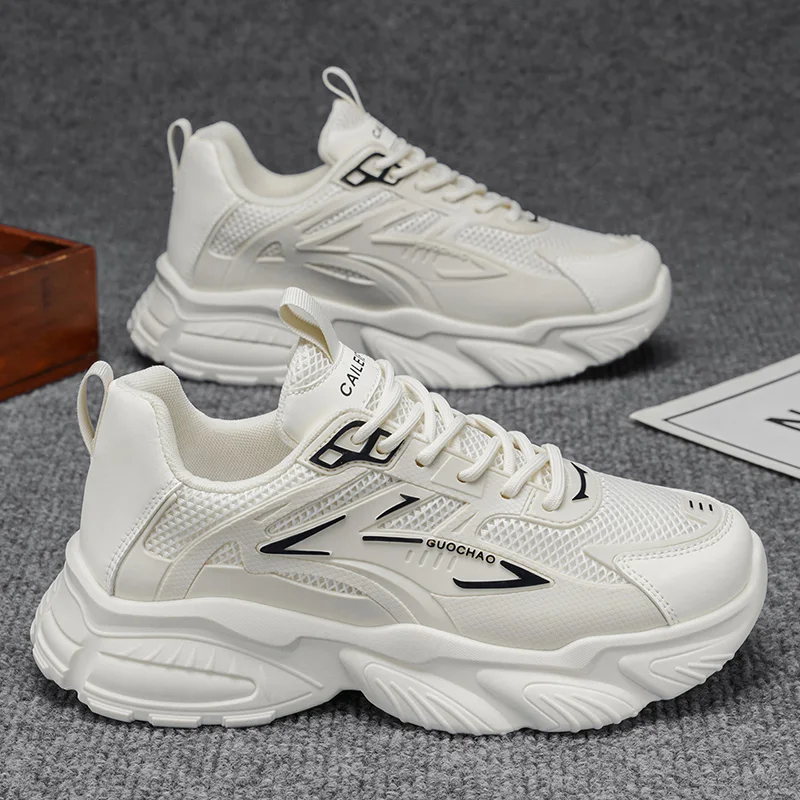 

Мужские низкие кроссовки для осени 2025 года — дышащие, с сетчатым верхом, на нескользящей толстой подошве, модные повседневные уличные кроссовки ‌