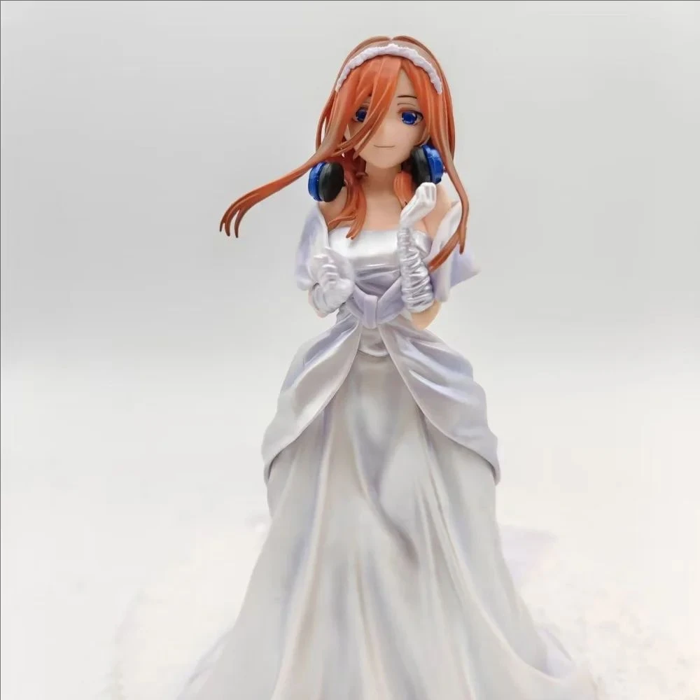 

Anime The Quintessential Quintuplets Nakano Miku Wedding Dress PVC Action Figure Collectible Model Doll Toy 24CM