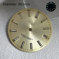 28.5mm NH35 dial green luminous gold sunburst dial for Japanese NH35 automatic mechanical movement watchmods can customize logo