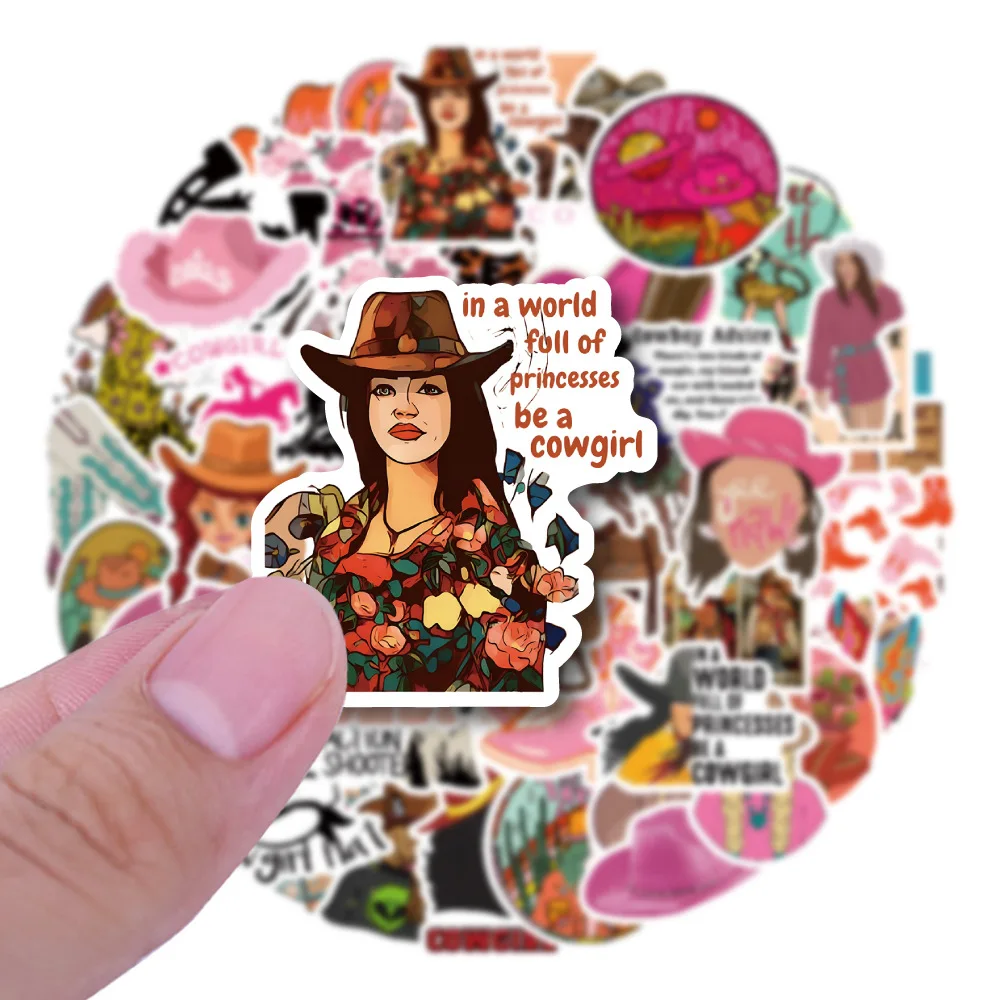 

50PCS New Cowboy Girl Graffiti Stickers Personality Cool Creative Decor Laptop Water Cup Phone Case Waterproof Stickers Decals