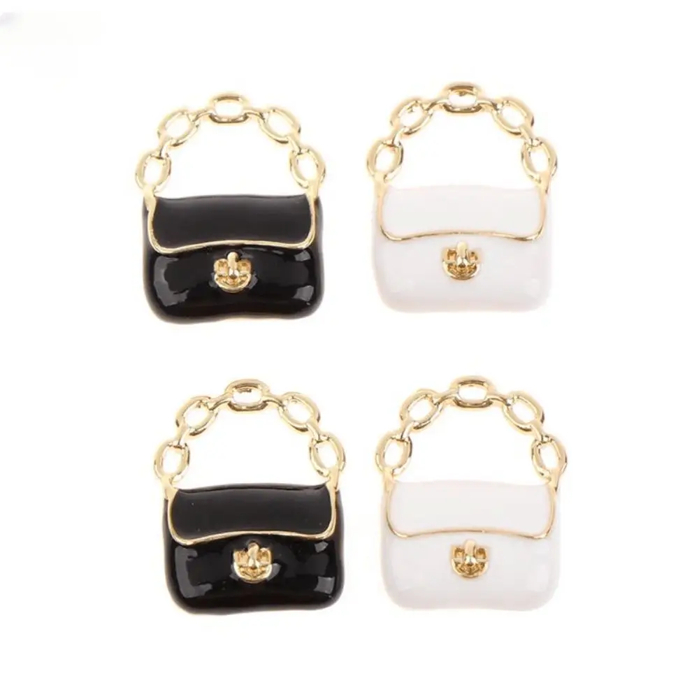 DIY Dollhouse Miniature Metal Handbag Fashion Cute Miniature Bag Black/White Decoration Dollhouse Mini Metal Chain Bag