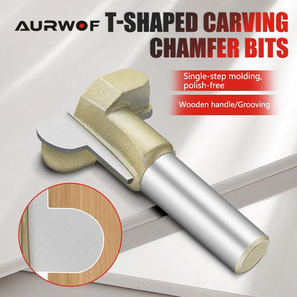 

AURWOF 1/2' Shank Industrial Quality Double Finger Drawer Furniture Carving Router Bits Woodworking Milling Cutter I131101713G