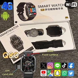 NEW Smart Watch Android 4G SIM Card 1.96inch HD Screen with GPS WIFI Front Camera Video Call Sport Ourdoor for Men Women Kids