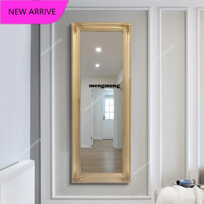 European full-body wall-mounted dressing mirror, French classical carved floor mirror, cloakroom fitting mirrora139