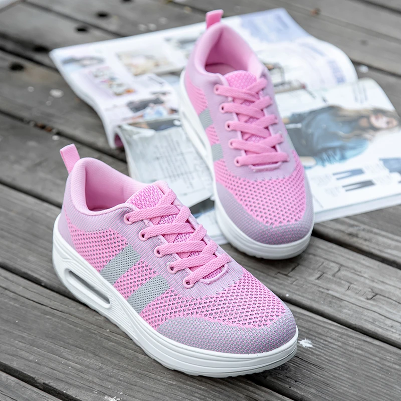 

Women's Thick Soled Sneakers Elevated Running Shoes Women's Trend 2023 Lace Up Platform, Fashionable Women's Casual Shoes