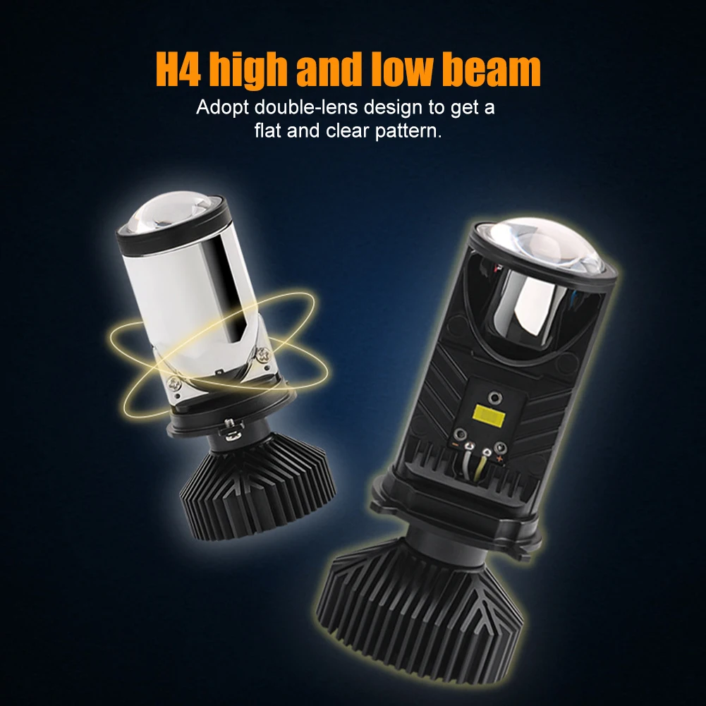 

2pcs 130W/Pair Car Headlight H4 LED Bulb Mini Projector Lens 20000LM DC12V LED Headlight Hi/Low Beam Lights Canbus Accessories