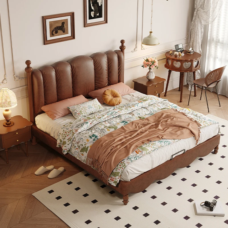 

Loft Nordic Double Bed Designer Cheap Wood Floor Twin Queen Double Bed Home Sleeping European Cama Box Casal Bedroom Furniture