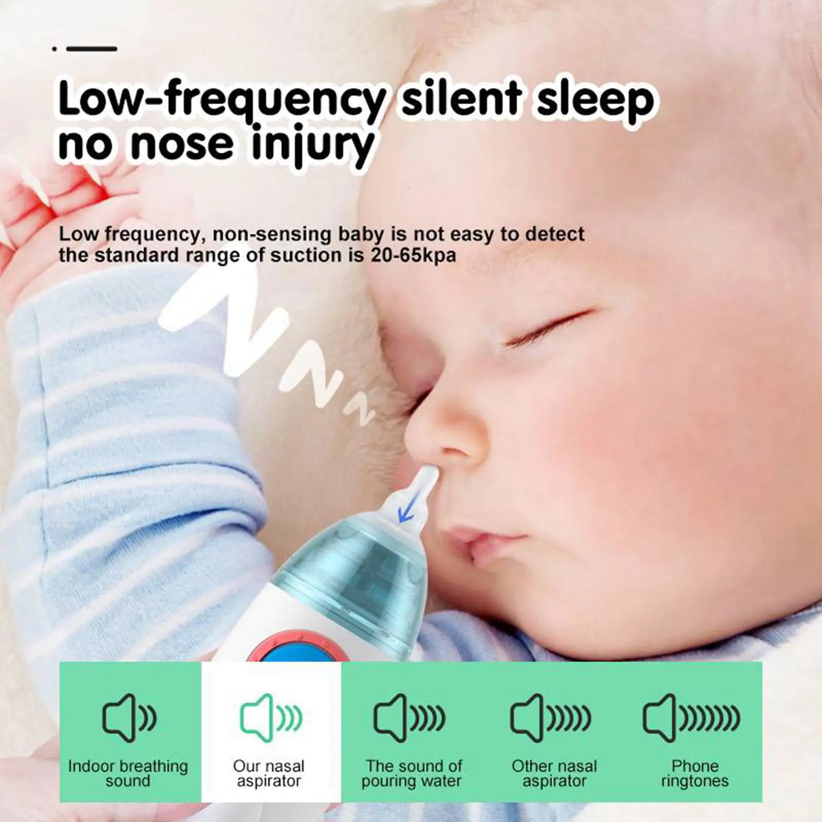 

Baby Nasal Electric 3 Suction Levels 3 Silicone Tips for Toddlers