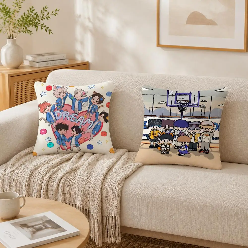 Music Band N-NCT DREAM Cushion Cover Plush Decorative Pillow Case With Hidden Zipper Cutecore Room Decor For Home
