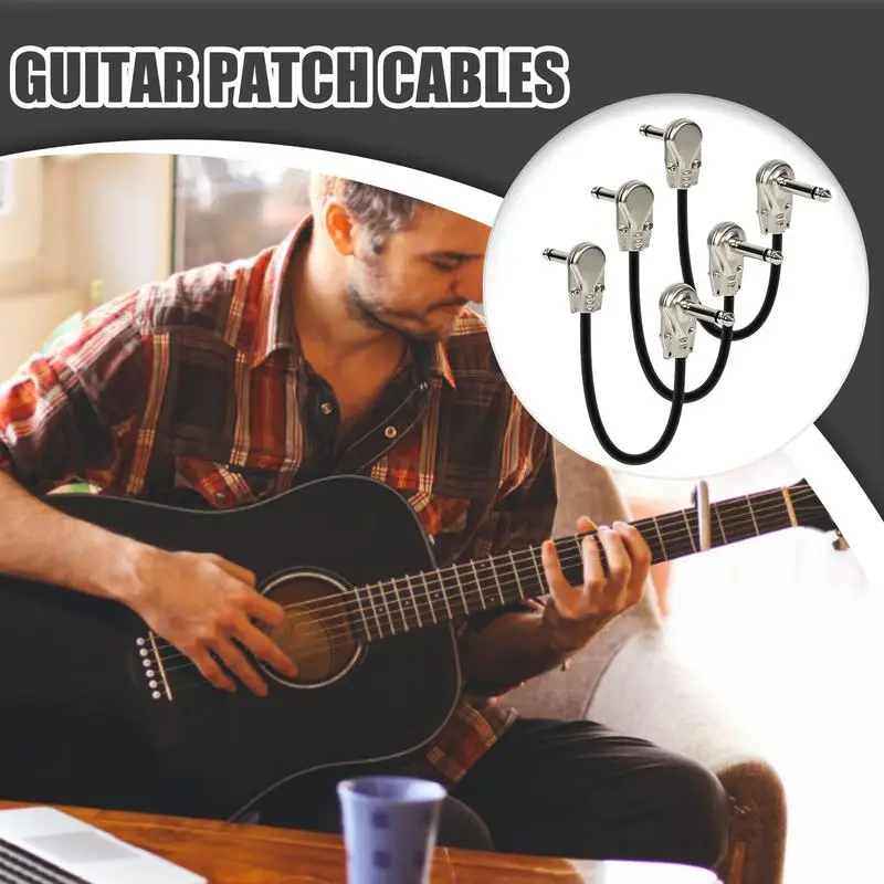 Cables de pedal Cables de pedal de 6 pulgadas Cable estéreo de ángulo recto para uso en estudio y instrumentos 3x
