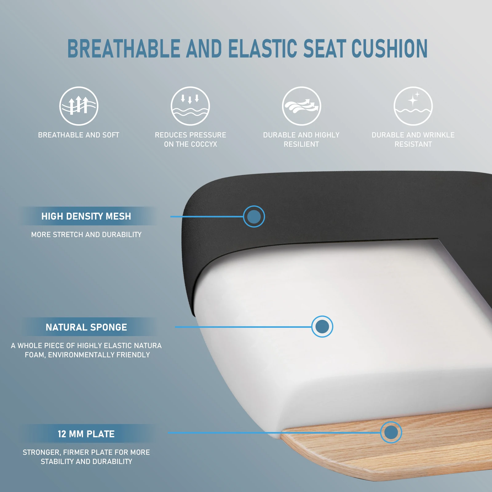 كرسي مكتب مريح من Durrafy، كراسي مكتب، كرسي مكتب مع مسند رأس قابل للتعديل، مساند للذراعين، سعة تحميل 150 كجم، أسود