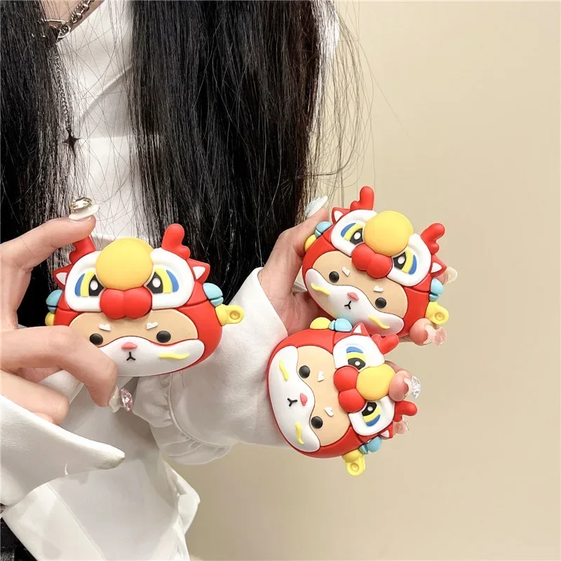 Cartoon Dragon Case for AirPods 4 Airpod 1 2 3 Pro Pro2  Bluetooth Earbuds Charging Box Protective Earphone Case Cover