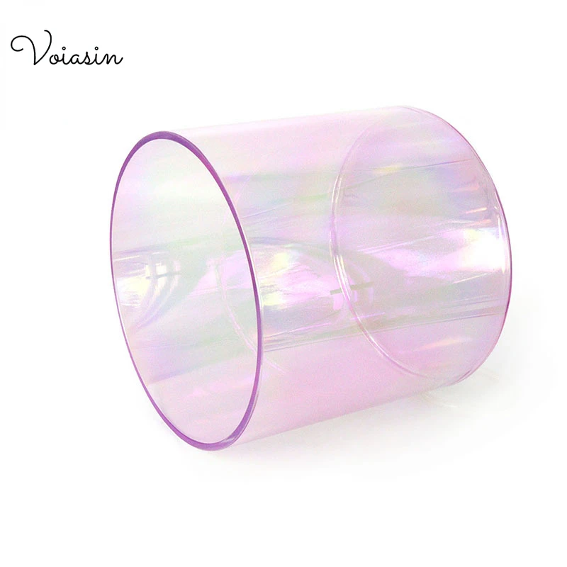 Light Pink Purple 6-8Inch, Top Alchemy Clear Quartz Crystal Singing Bowl, Sound Therapy, High-end Series Bowls with Gift Set