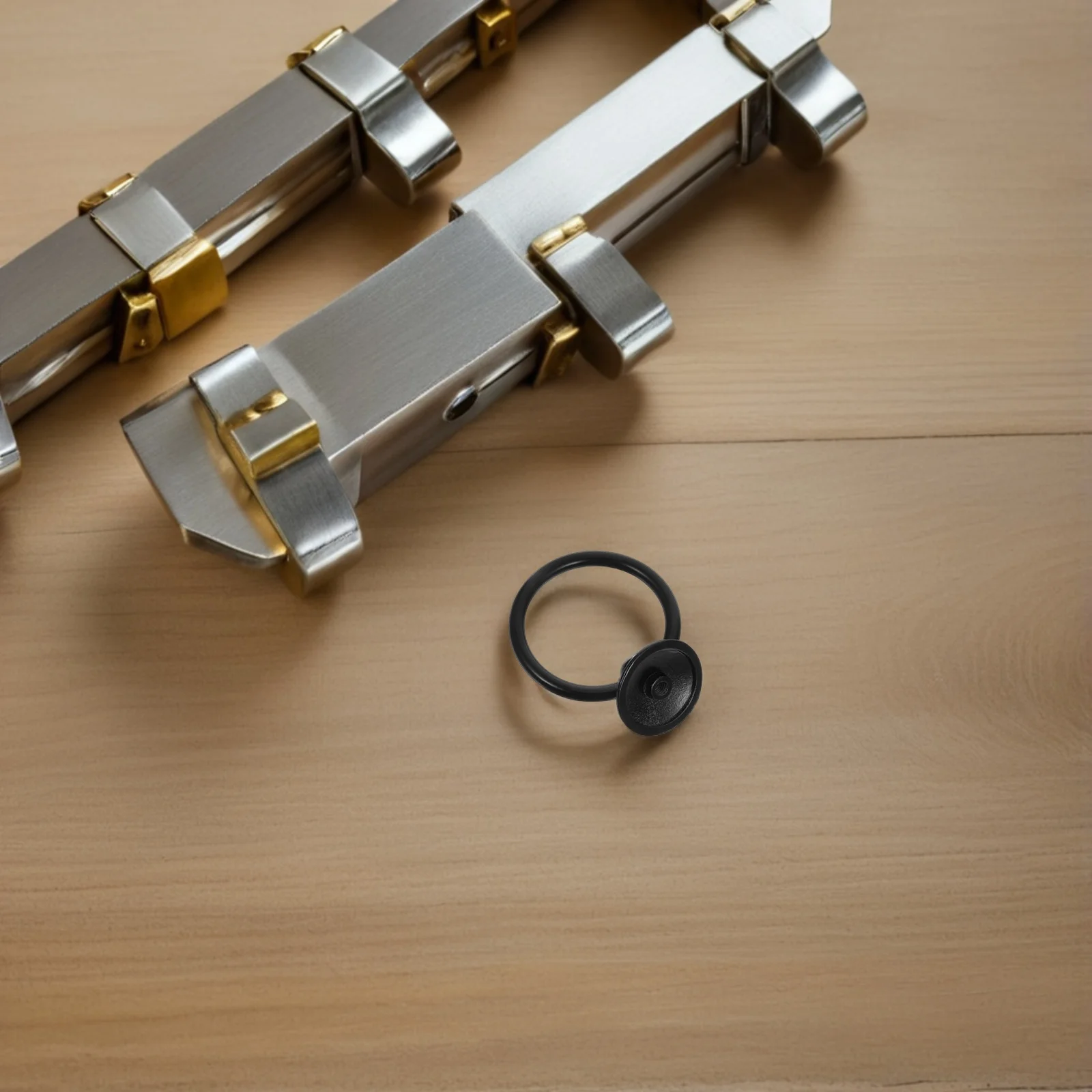 

8Pcs Metal Ring Pull Handles Metal Drawer Knobs Zinc Alloy Single Hole Cabinet Pulls Vintage Kitchen Furniture Hardware Black