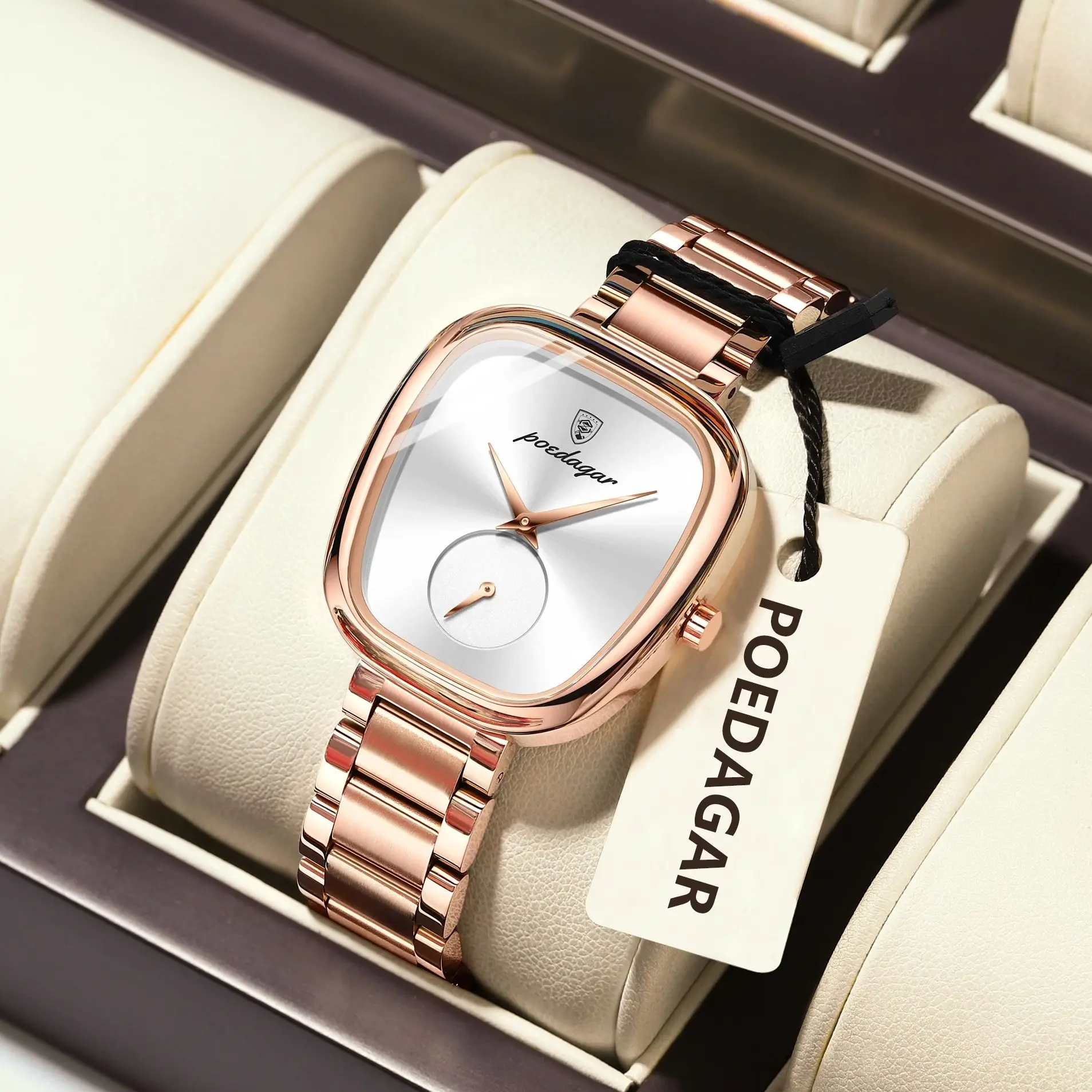 POEDAGAR Top Eleganckie damskie zegarki Wodoodporny zegarek ze stali nierdzewnej dla kobiet Moda Oryginalny damski zegarek kwarcowy Reloj