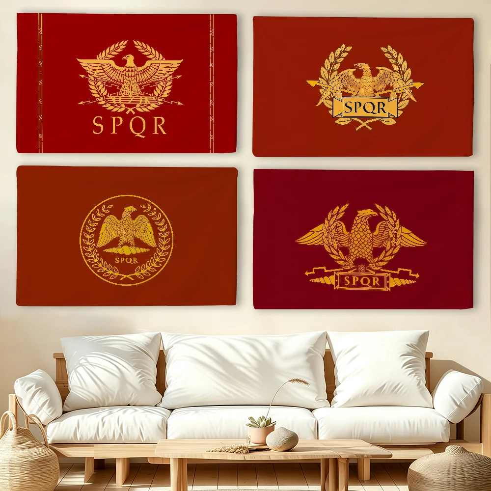 Gold Imperial Eagle Rome S-SPQR flag For Living Room Home Dorm Decor Wall Outdoor Camping Party Banner Gifts