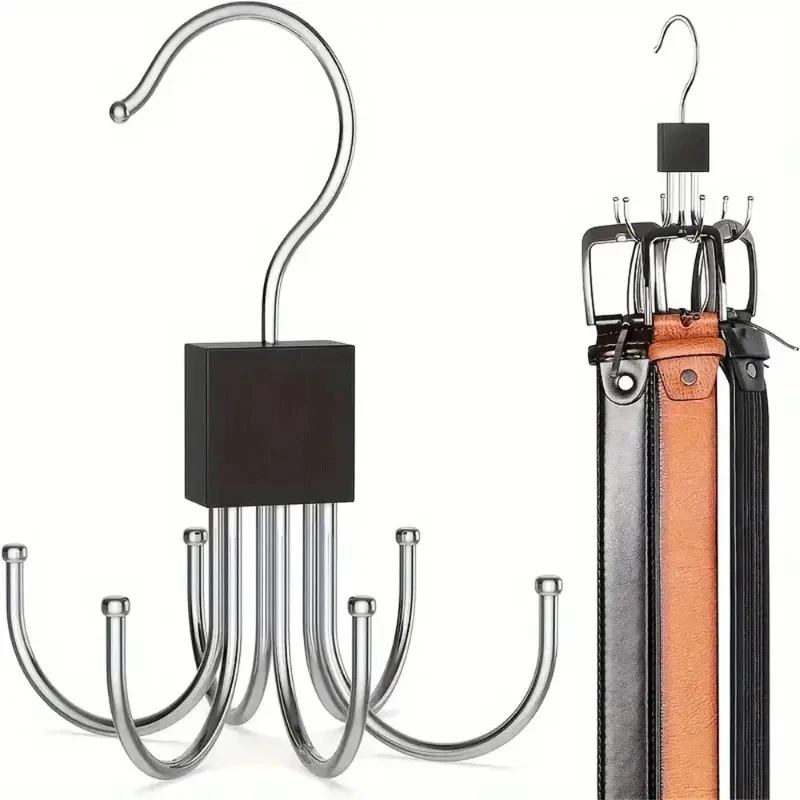 360° Rotatable Multi-Claw Coat Hook Storage Rack Multifunctional Organizer for Belts Bras Tanks Ties Scarves Purses