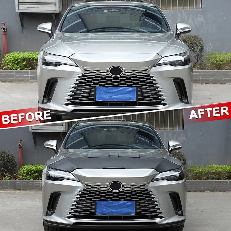 

For Lexus RX300 2025 Leather Black Car Hood Sand and Stone Deflector Protection Cover Car Modification Accessories