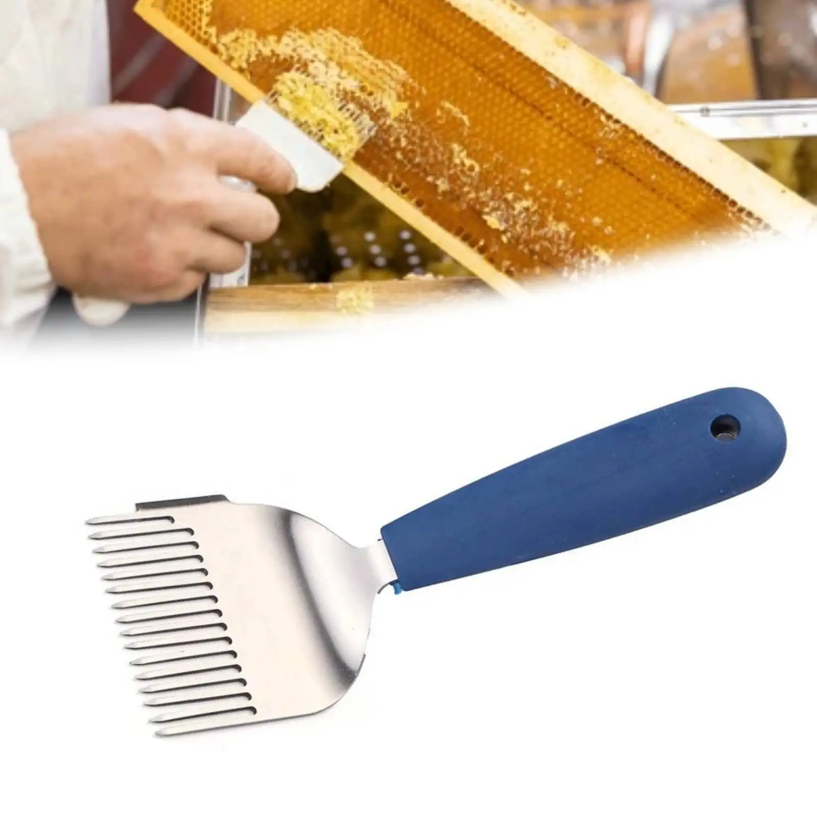 Stainless Steel Honey Uncapping Fork with Silicone Handle Beekeeping Tool