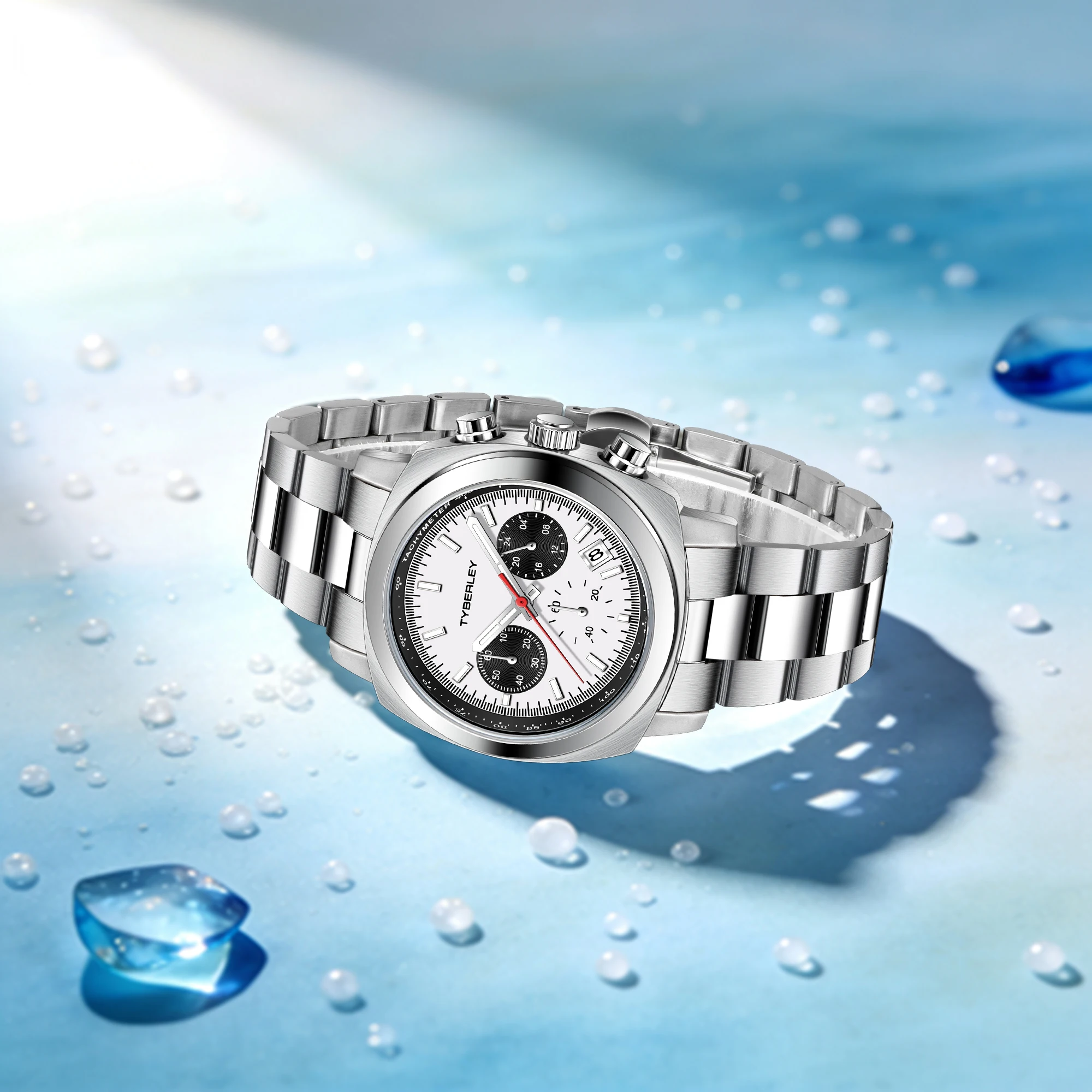 

TYBERLEY 2026 мужские кварцевые часы Urban Light Tide Vitality Fan Hardlex Mirror VD53 механизм водонепроницаемые светящиеся часы в подарочной упаковке