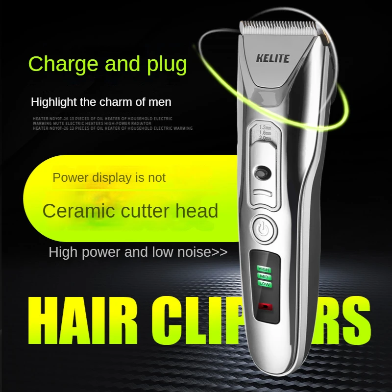 Cordless Electric Replacement Hair Clipper Men Professional USB Rechargeable Power Digital Display Ceramic Cutter Washable