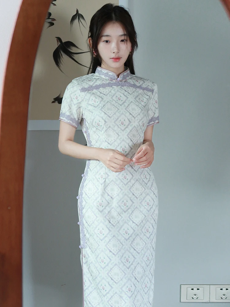 

Женский халат с вышивкой в виде цветка лотоса, распашной, с флагом, для повседневной носки, из полиэстера