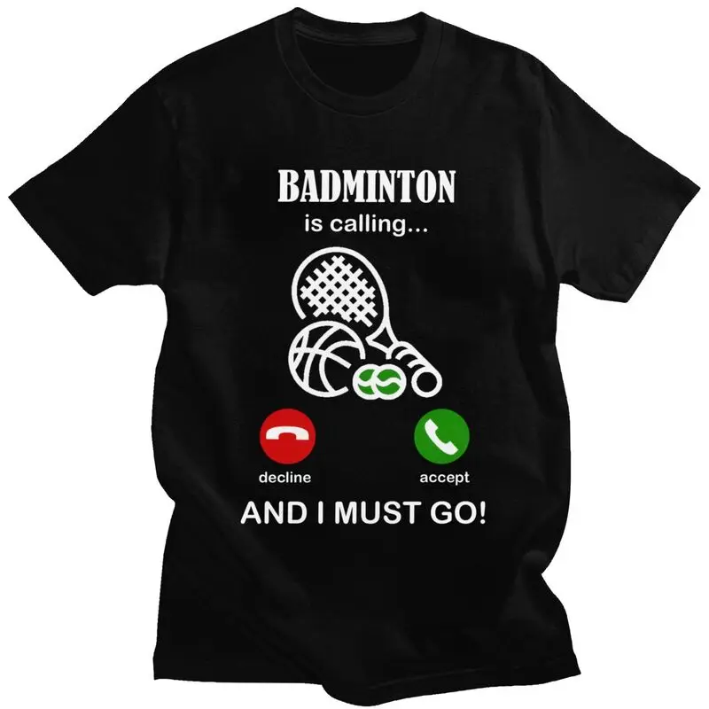 Badminton appelle t-shirts hommes 100% coton t-shirt hauts saint valentin cadeau t-shirts à manches courtes mode T-shirt vêtements