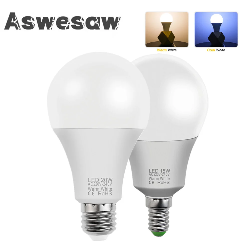 LED Bulb E27 E14 20W 18W 15W 12W 9W 6W 3W Lampada LED Light AC 220V Bombilla Spotlight Lighting Cold/Warm White Lamp