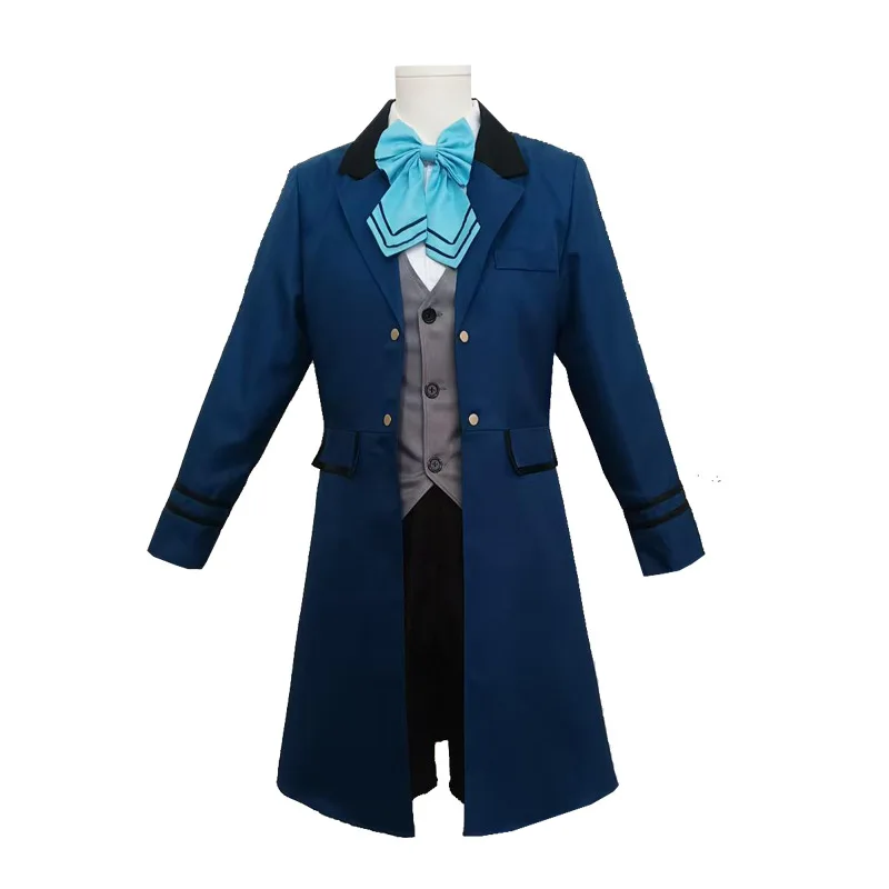 Anime Black Butler Ciel Phantomhive Cosplay Costume Wig Vest Coat Blue Uniform Set Comic Con Disguise Halloween Party Clothing - view 5