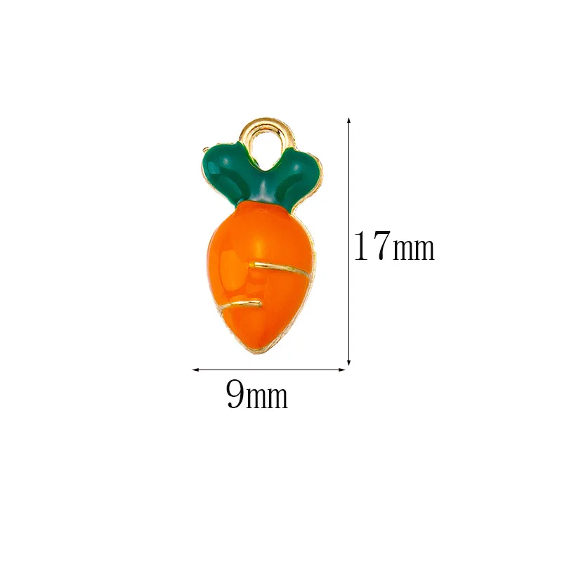 12Pcs 9*17mm Neue Kreative Emaille Mini Karotte Charme für Nette Ohrringe Anhänger Armband Handgemachte DIY Machen schmuck Zubehör – Detail 1