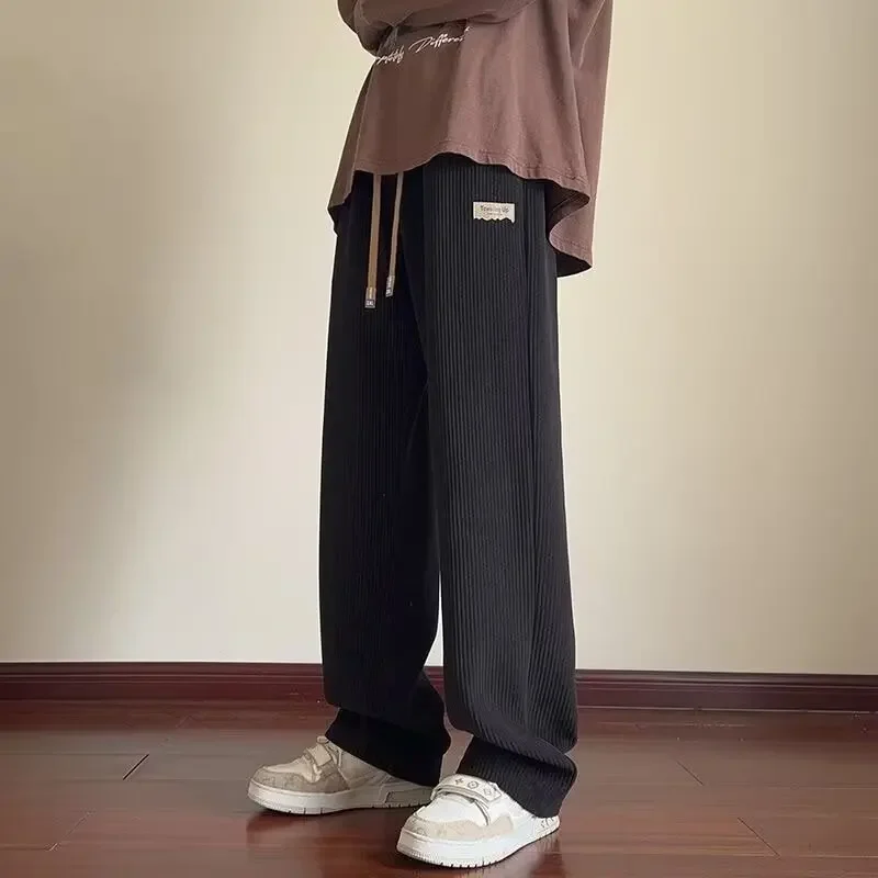 Draped Corduroy Pants Men Loose Japanese Retro Casual Pants Spring Autumn Tide Hundred Straight Sweatpants Worker Homewear Pants