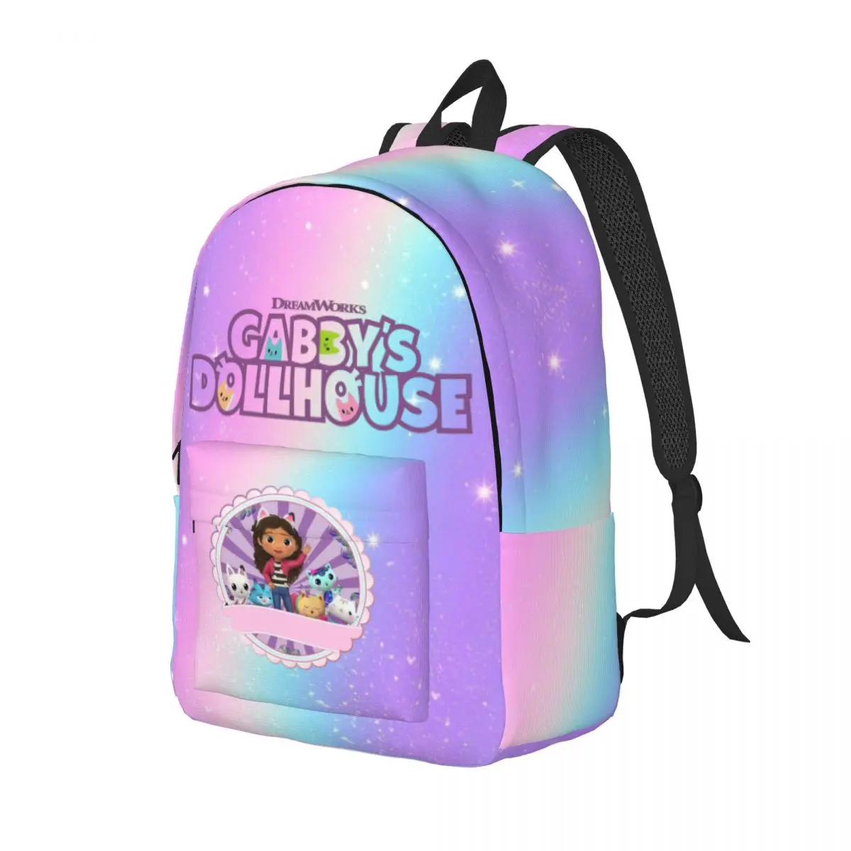 G-Gabbys-Dollhouse Printed Lightweight Casual Schoolbag For School, Outdoor, Shopping, Office 15.7in 17.7in